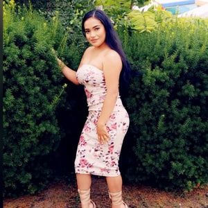 Floral Strapless Dress. Wore once!!